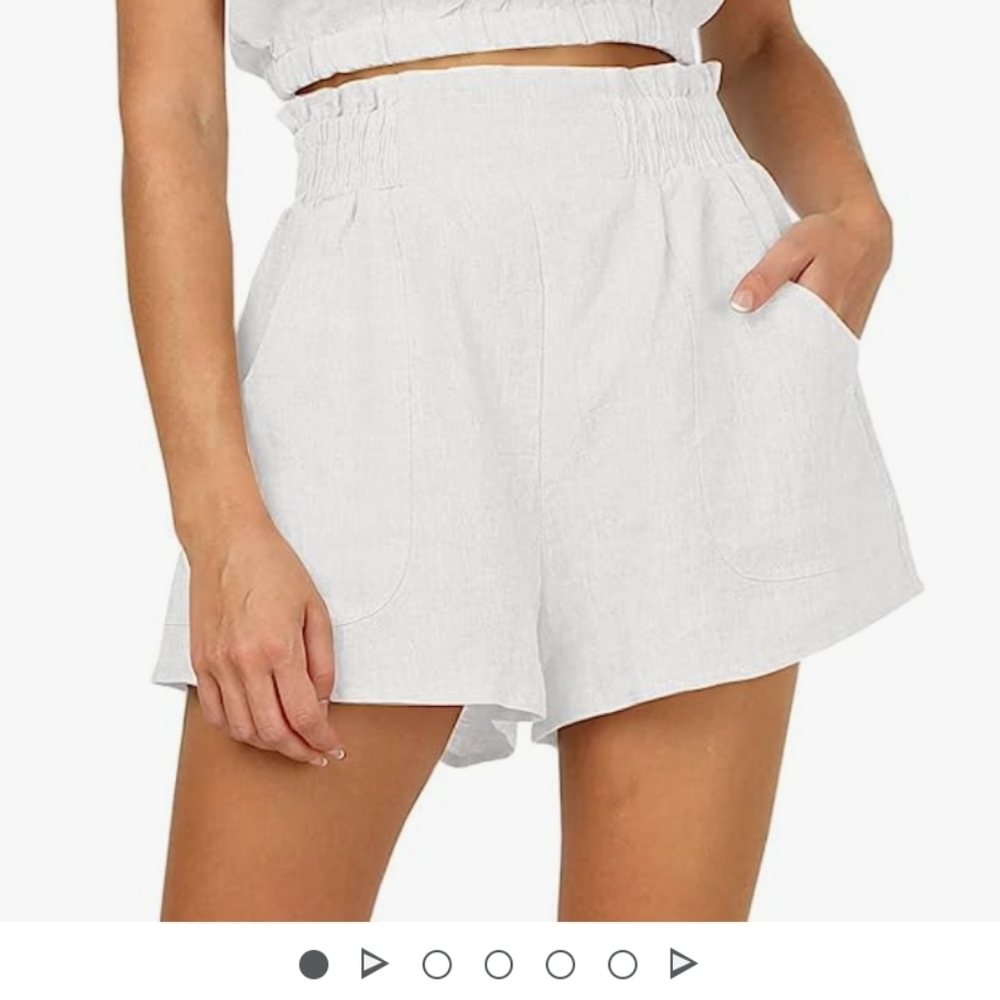 White Linen cotton mix short size Medium New with Tags by Automet